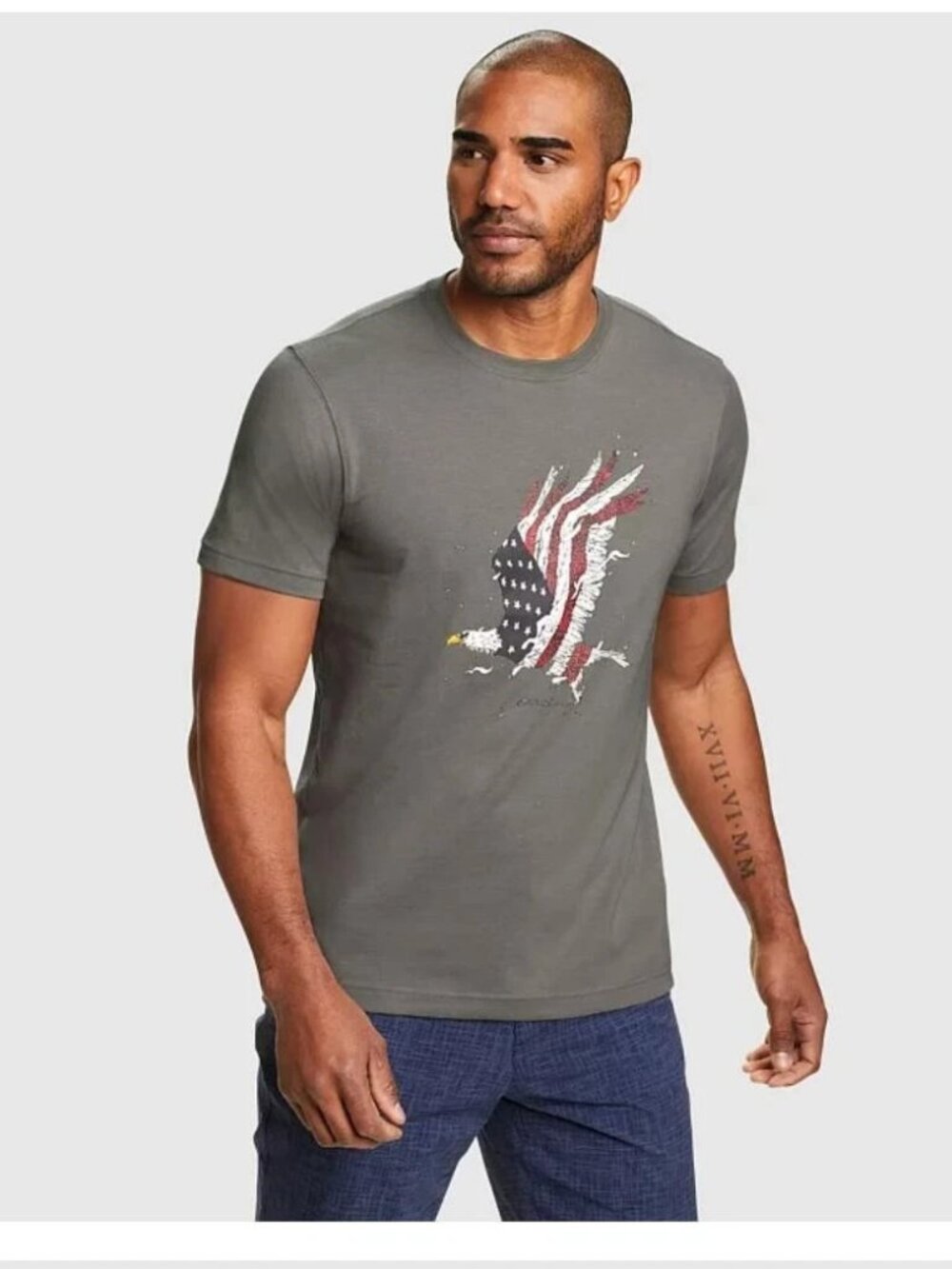 Eddie Bauer Mens Graphic T-Shirt Soaring Patriot Eagle America Patriotic M
